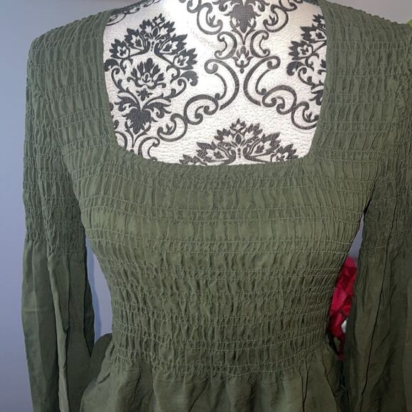 Parker green ribbed square neck top - Picture 2 of 6